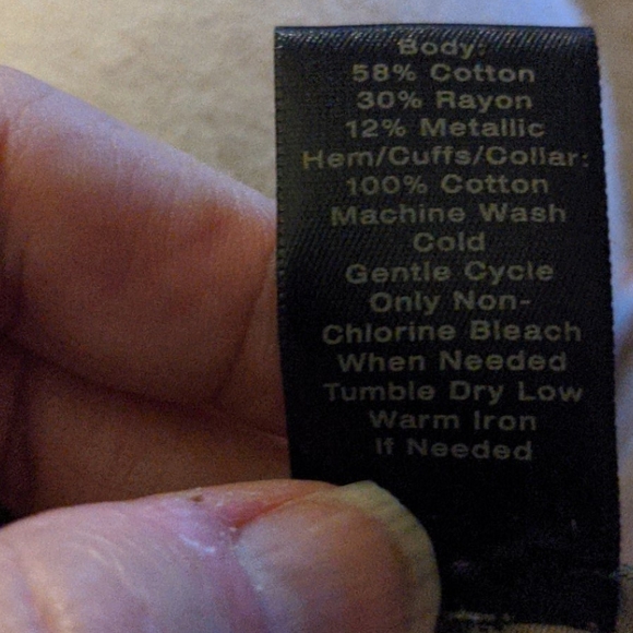 Ann Taylor Pastel Blush Pink Gold Metallic Thread Fitted Knit Sweater Sz Small - Picture 8 of 8